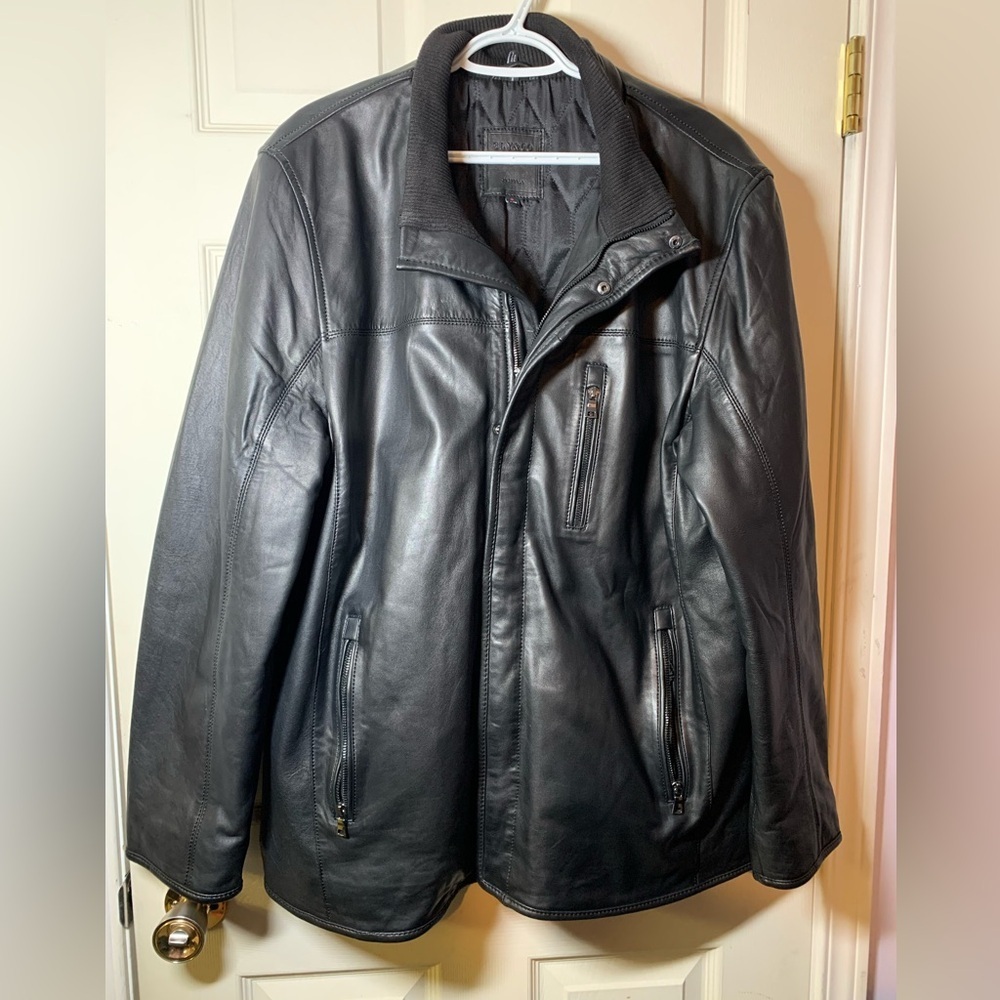 NWOT XL Sly & Co Black Men's Leather Jacket